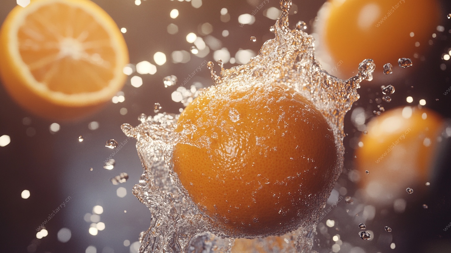 橙子溅水瞬间