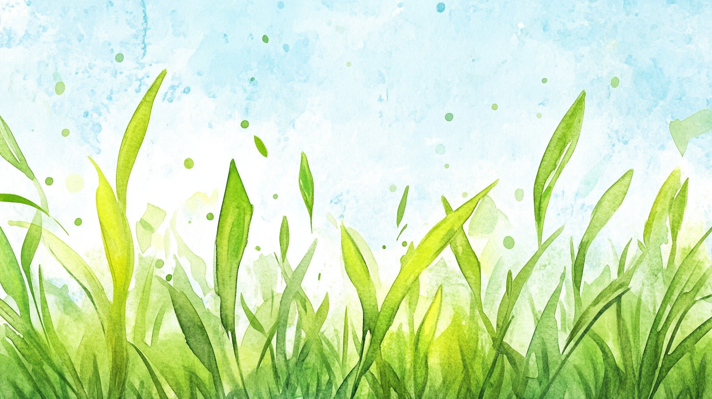 清新水彩风草地背景图