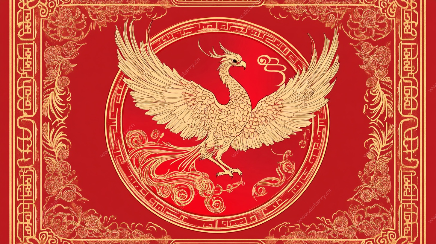 中式金凤凰传统图案背景
