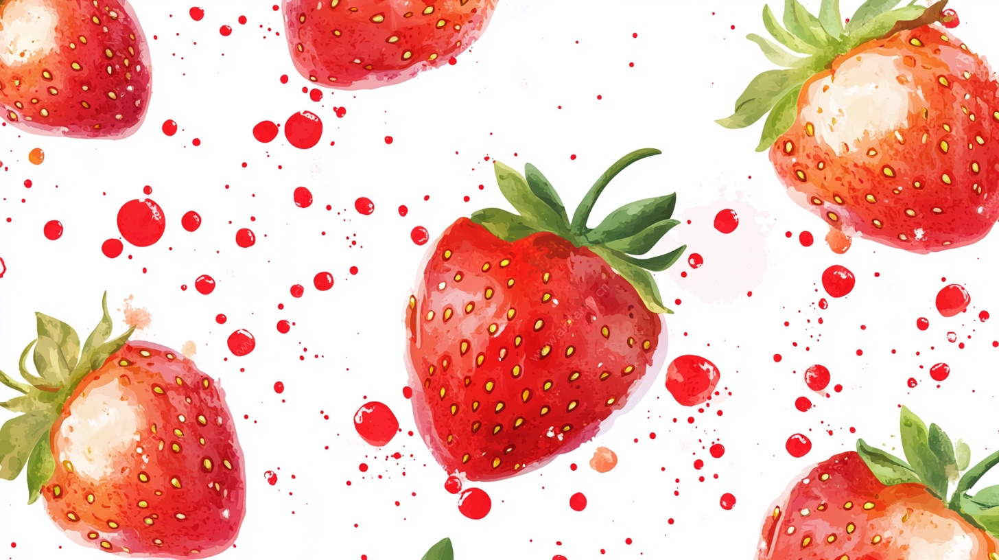 水彩草莓图案背景