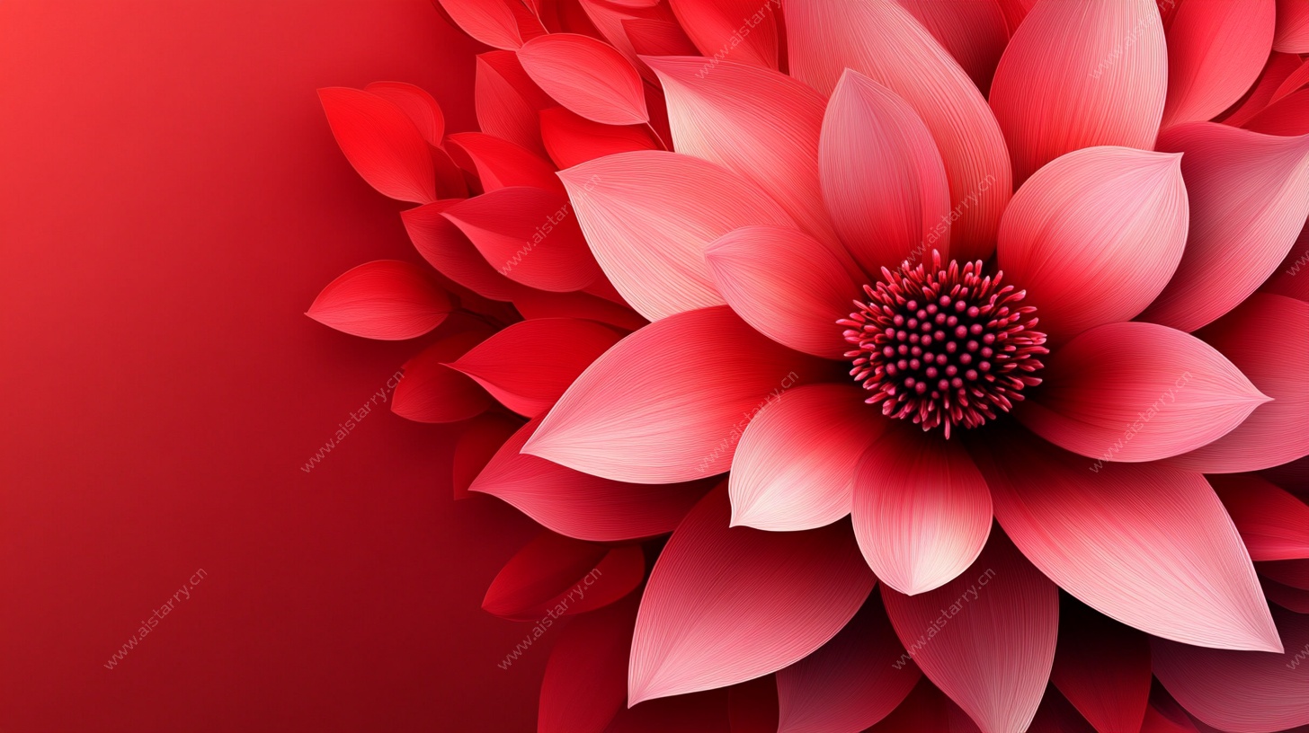 红色立体花朵背景图
