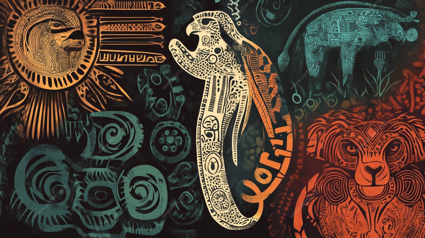 部落风动物图腾装饰画