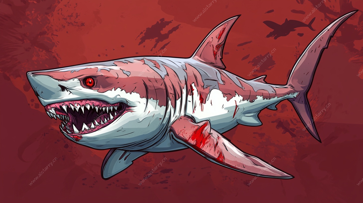愤怒血鲨插画