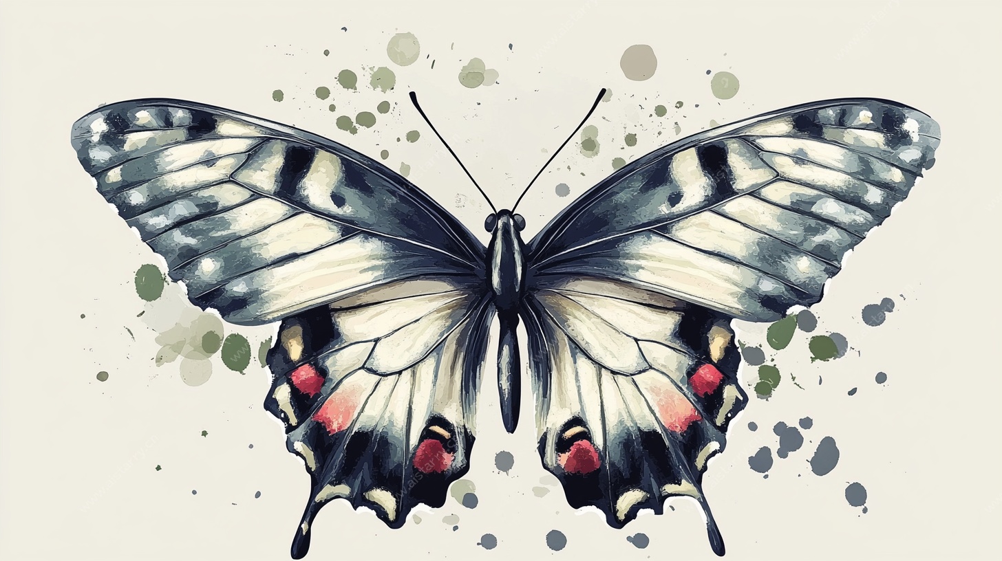 水彩风格蝴蝶插画
