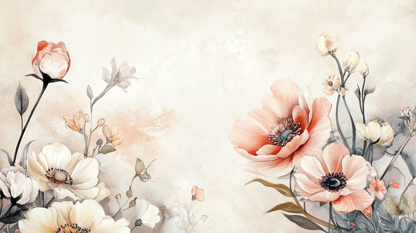 唯美花卉插画背景图