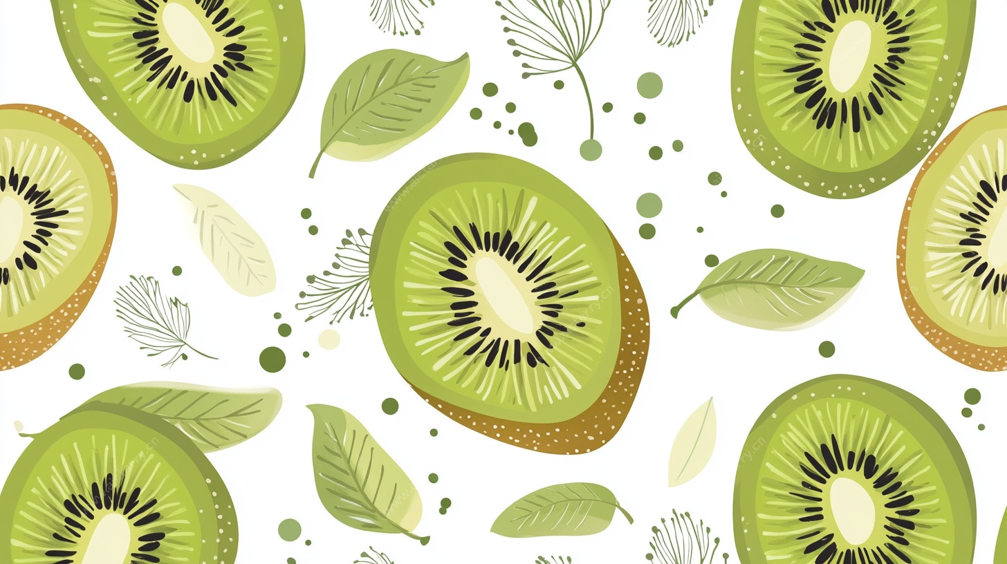 猕猴桃水果无缝图案背景