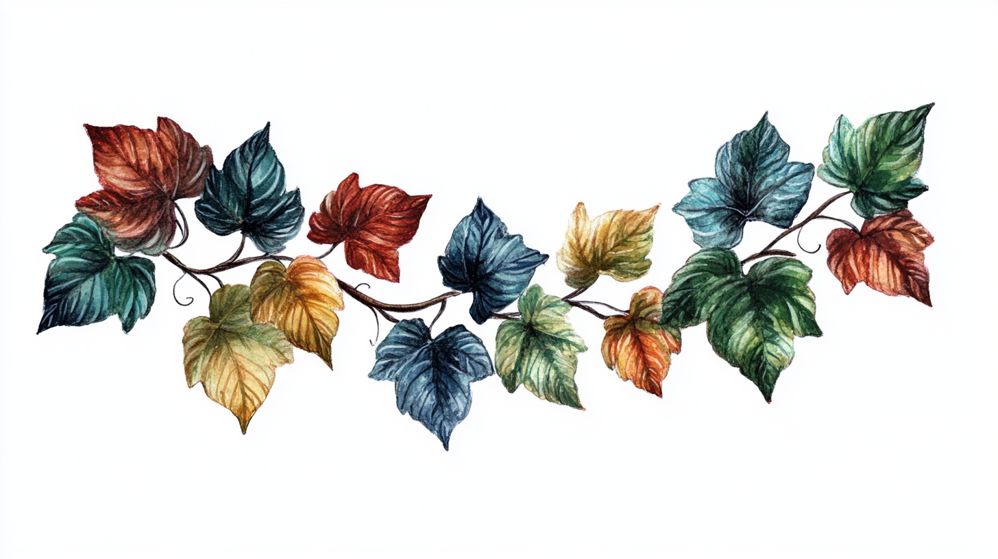 多彩藤蔓植物装饰图案