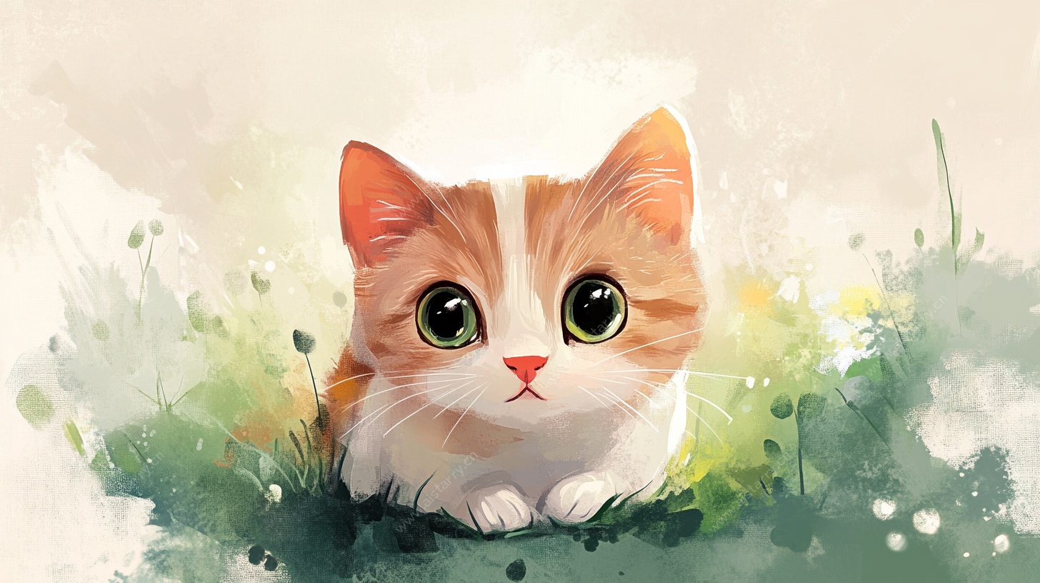 草地上的可爱猫咪