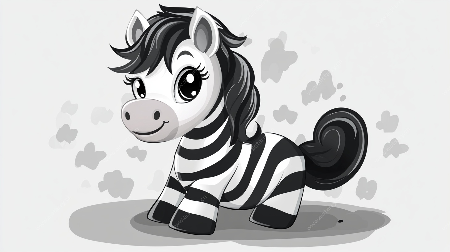 可爱卡通小斑马形象