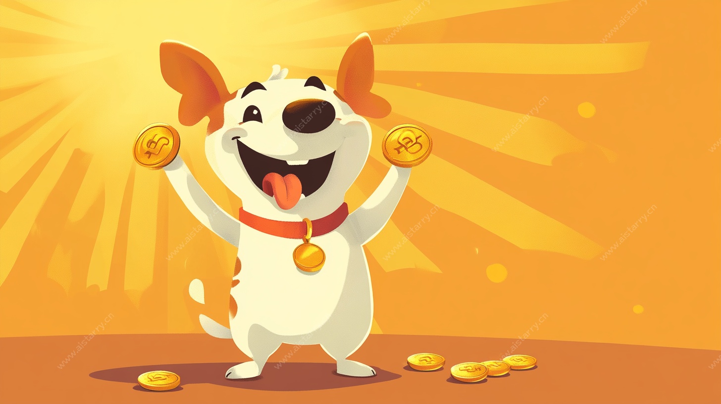 快乐小狗捧金币