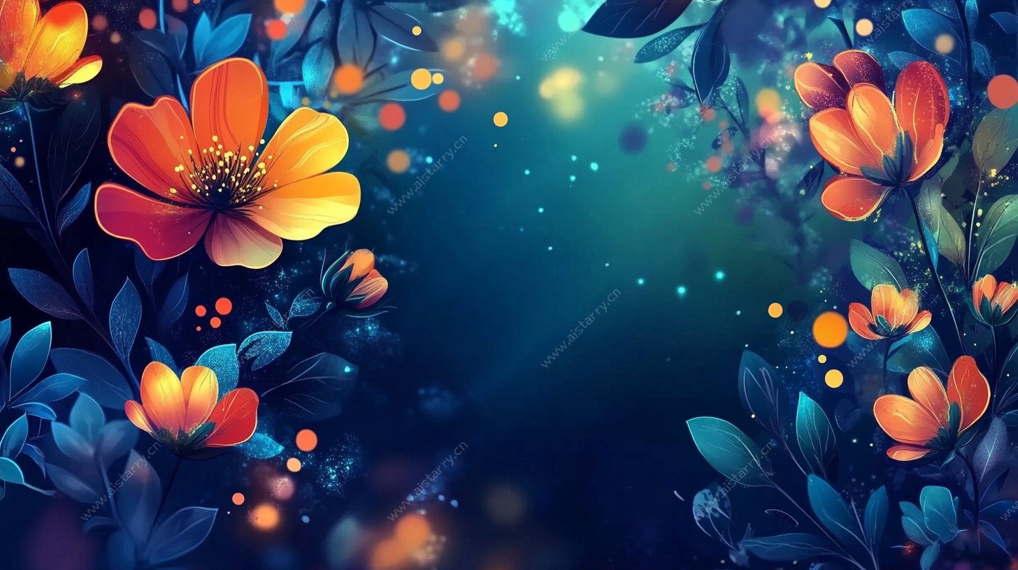 梦幻花卉背景图