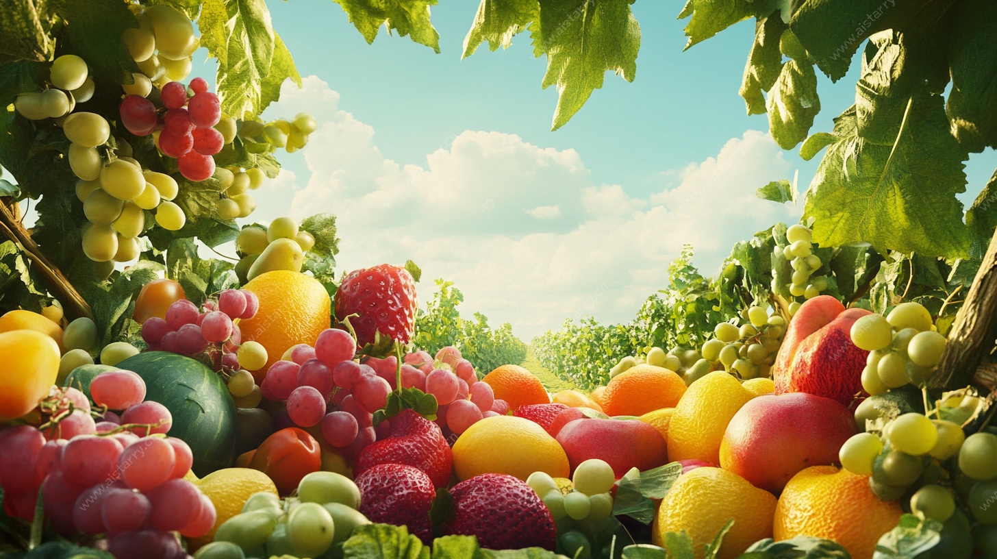 丰收的多彩水果世界