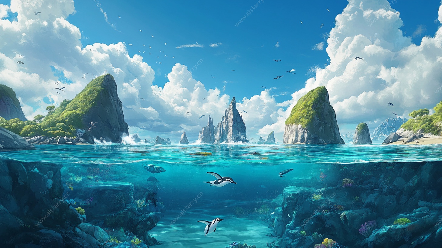 梦幻山海海洋景观图