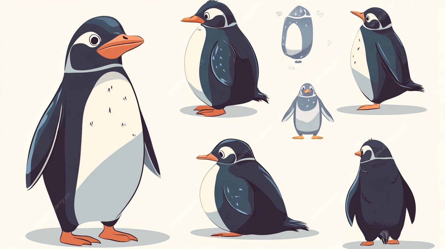 可爱企鹅卡通形象集合