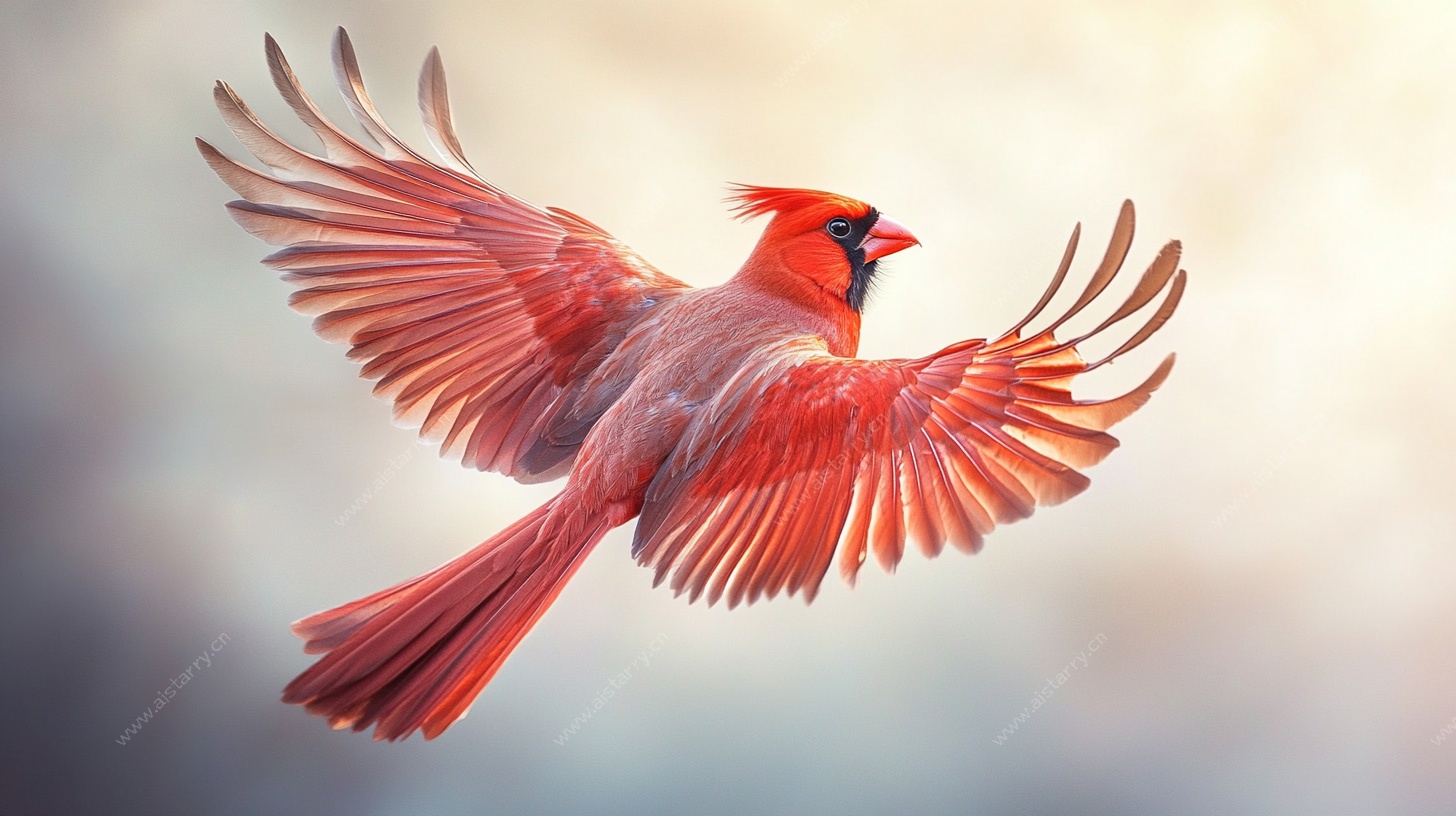 飞翔的红衣主教鸟
