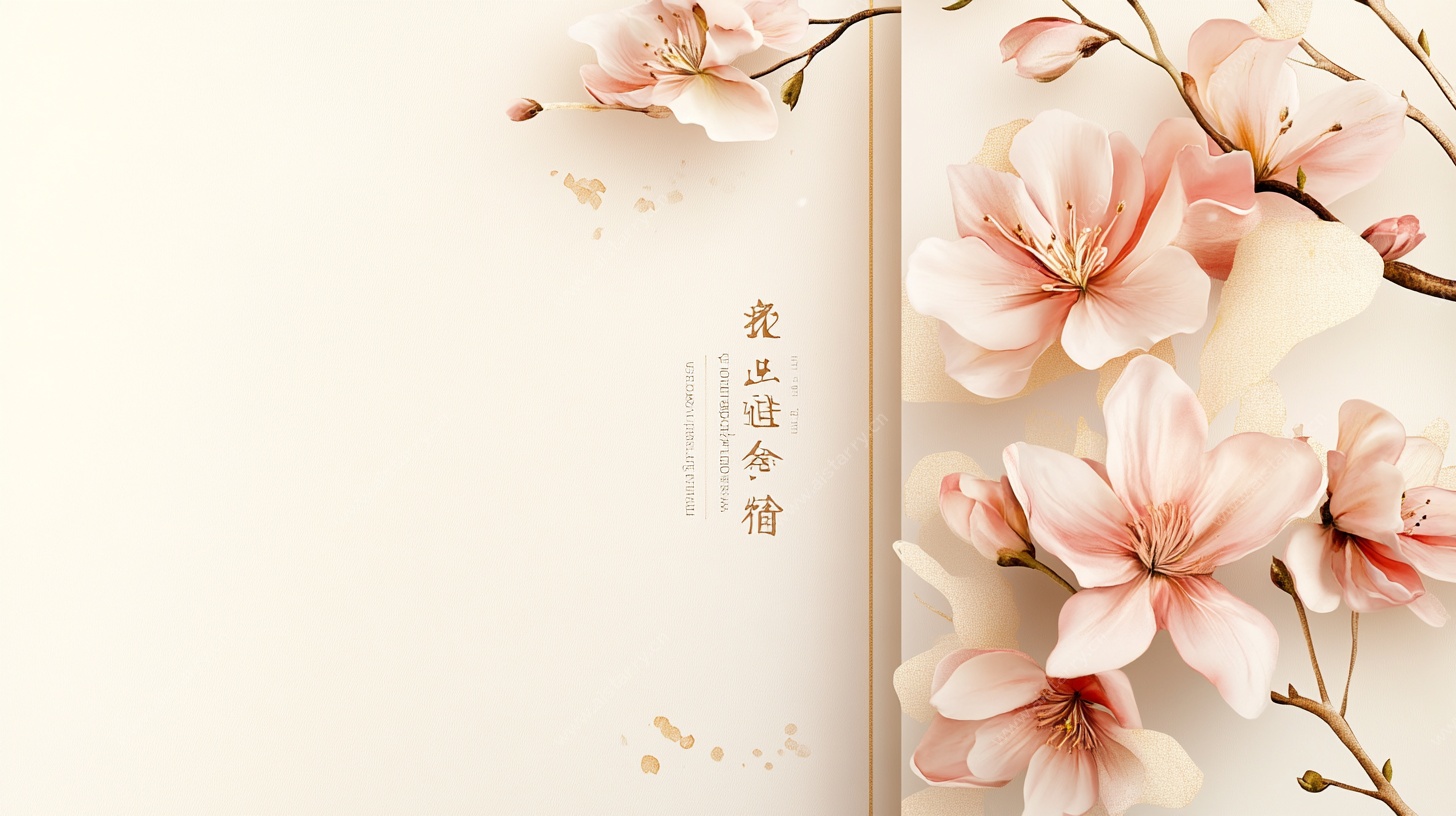 粉色玉兰花背景图