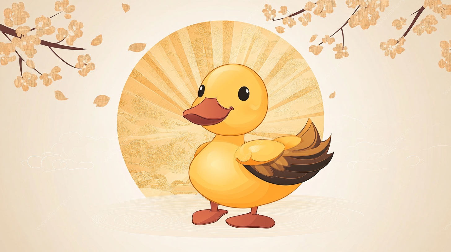 可爱小黄鸭插画