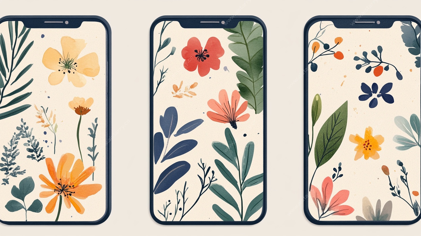 手机花卉插画壁纸