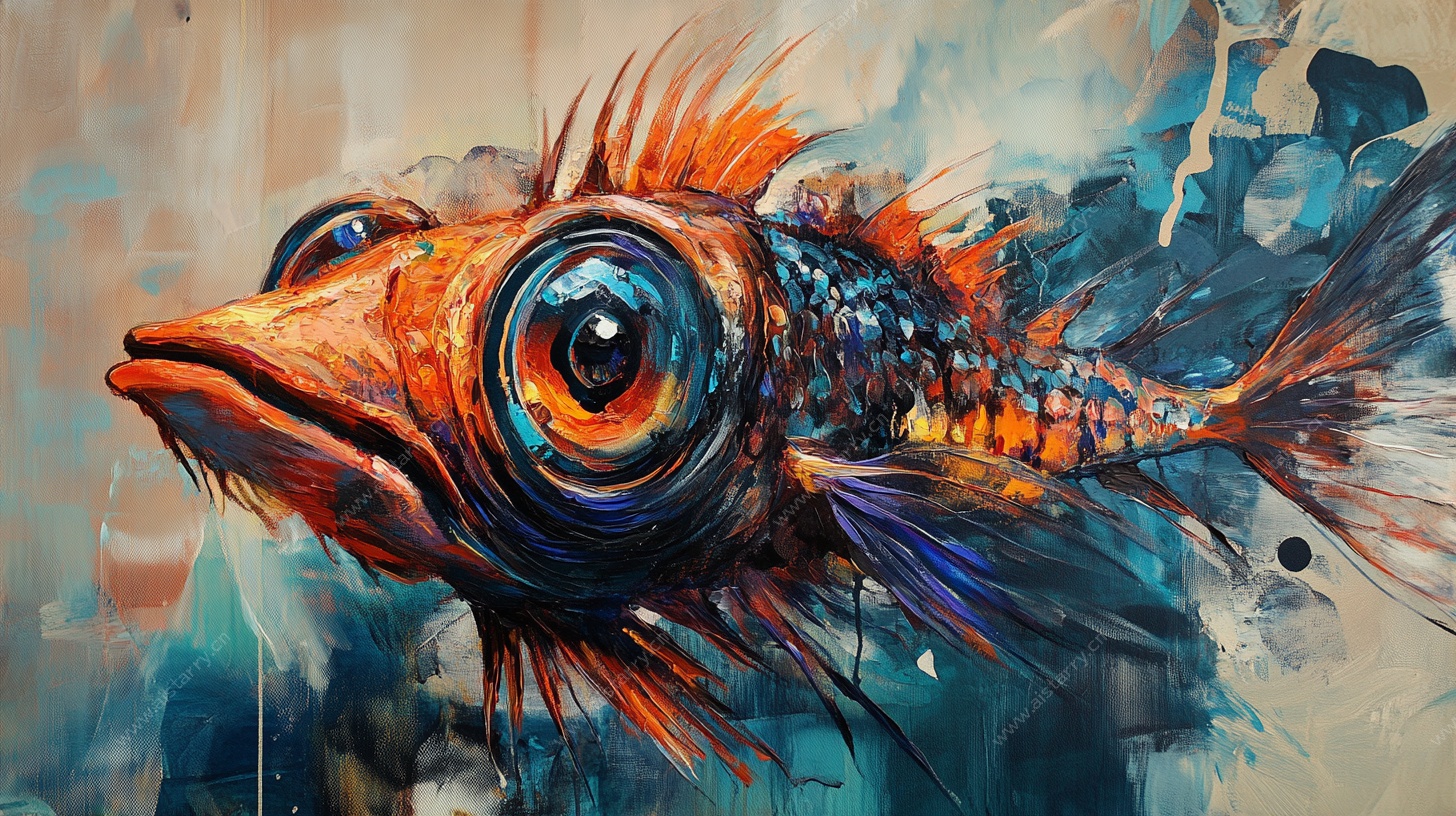 奇幻大眼鱼插画