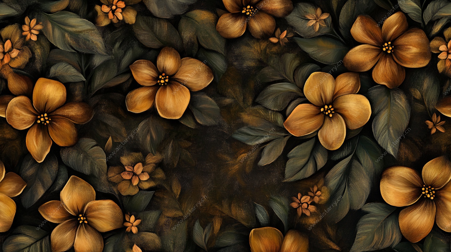 复古花卉图案背景图