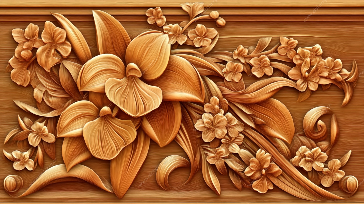 木雕兰花装饰图案