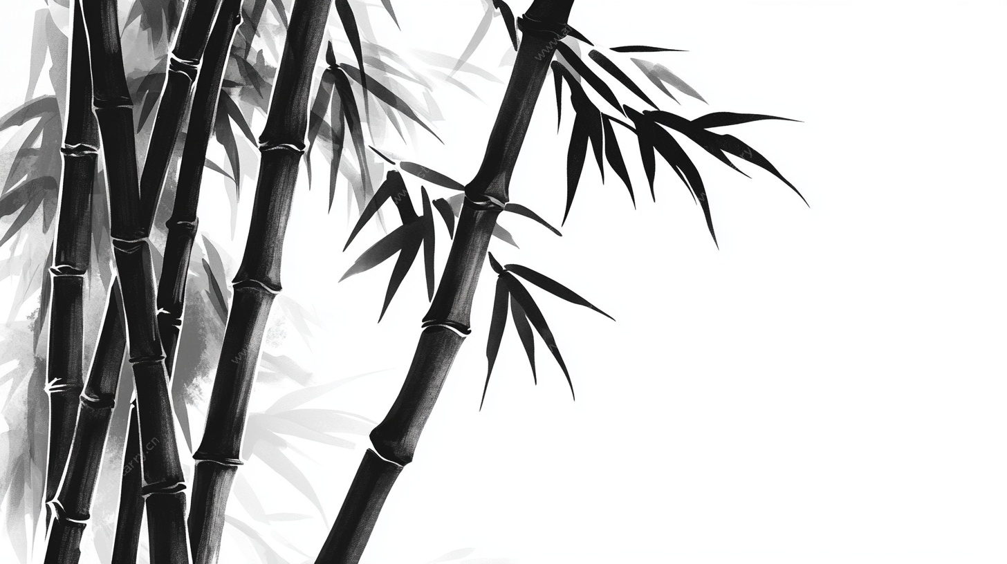 水墨风竹子插画