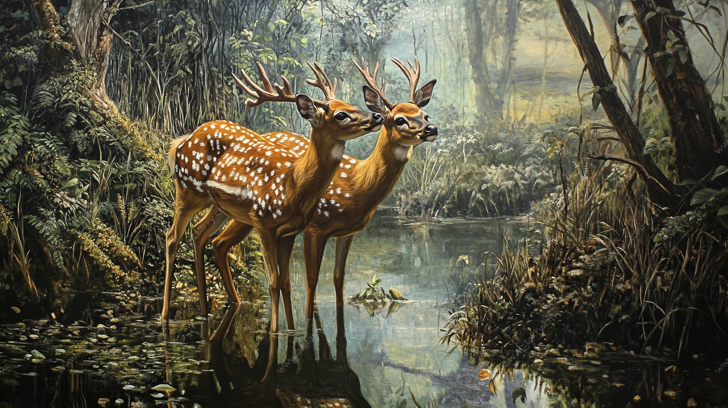 森林中的斑点鹿