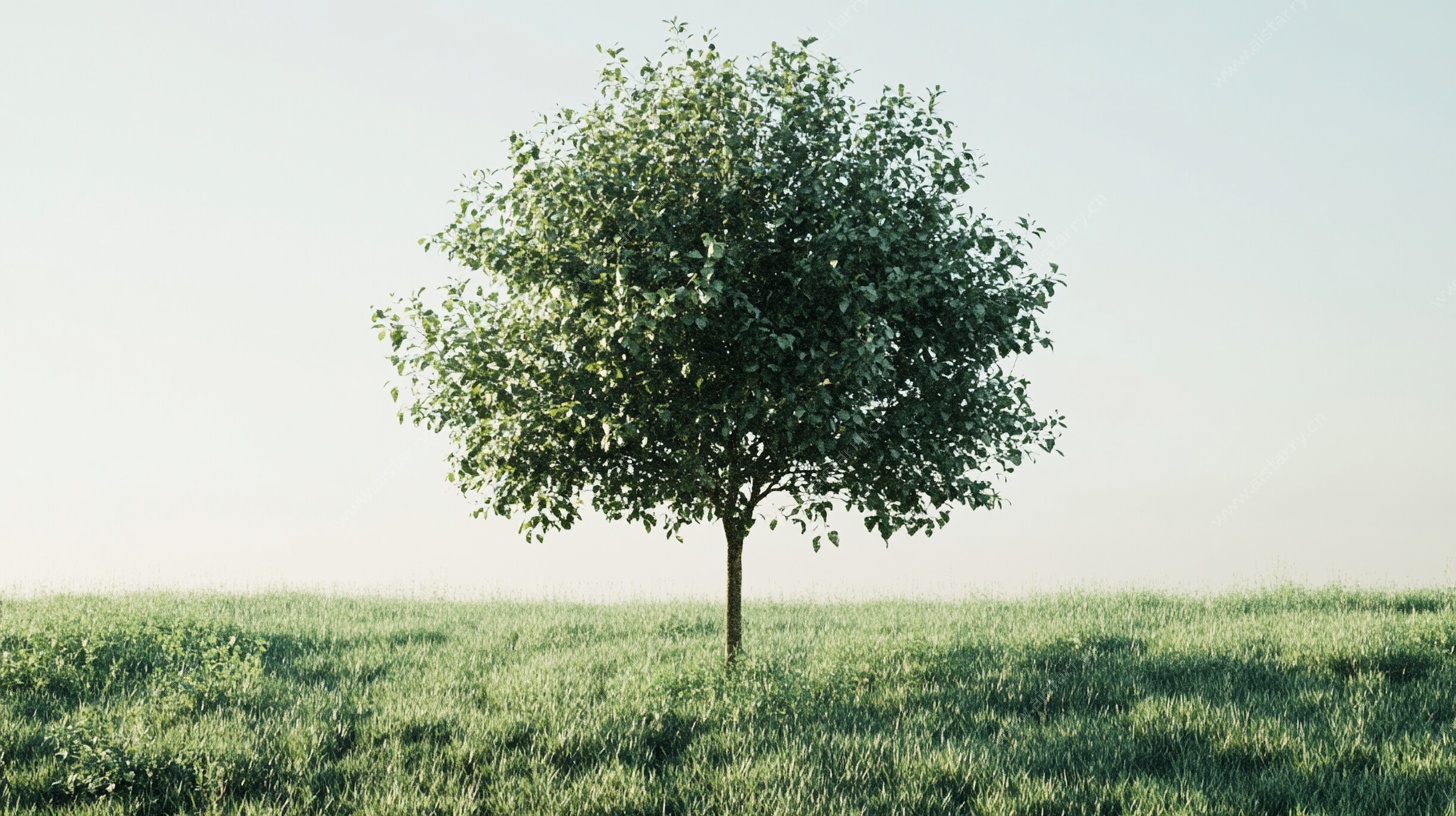 原野中的孤独绿树