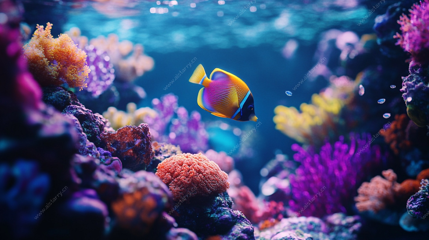 梦幻海底世界中的热带鱼