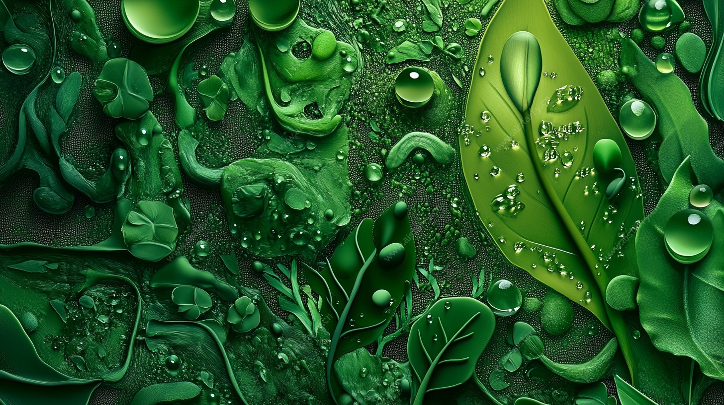 翠绿欲滴的生机叶片世界