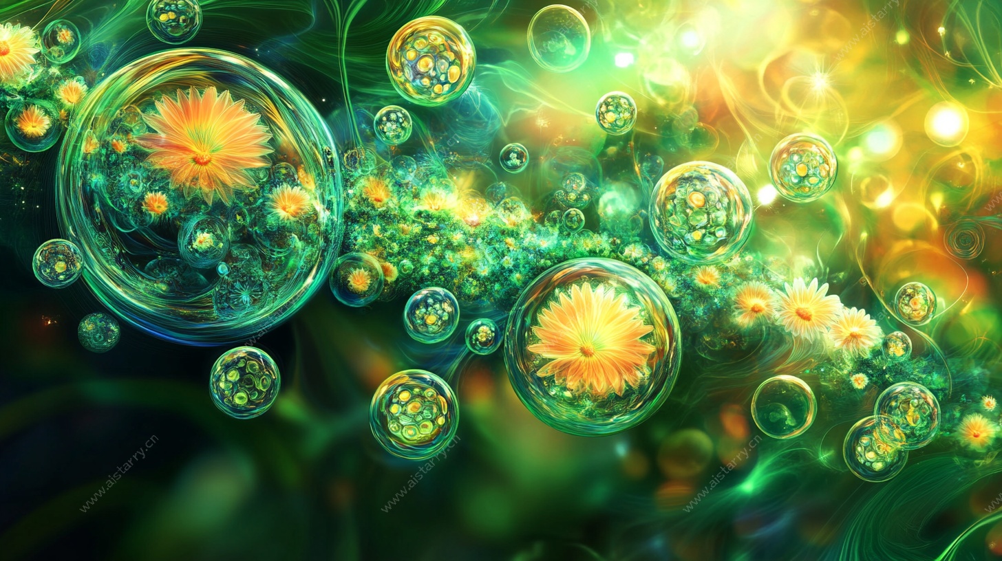 梦幻泡泡花卉艺术背景