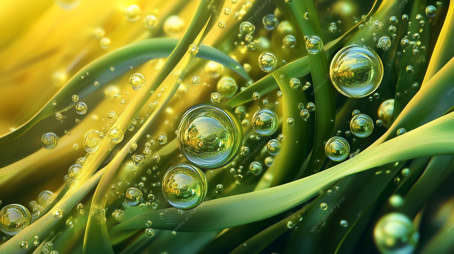 绿叶上晶莹的水珠