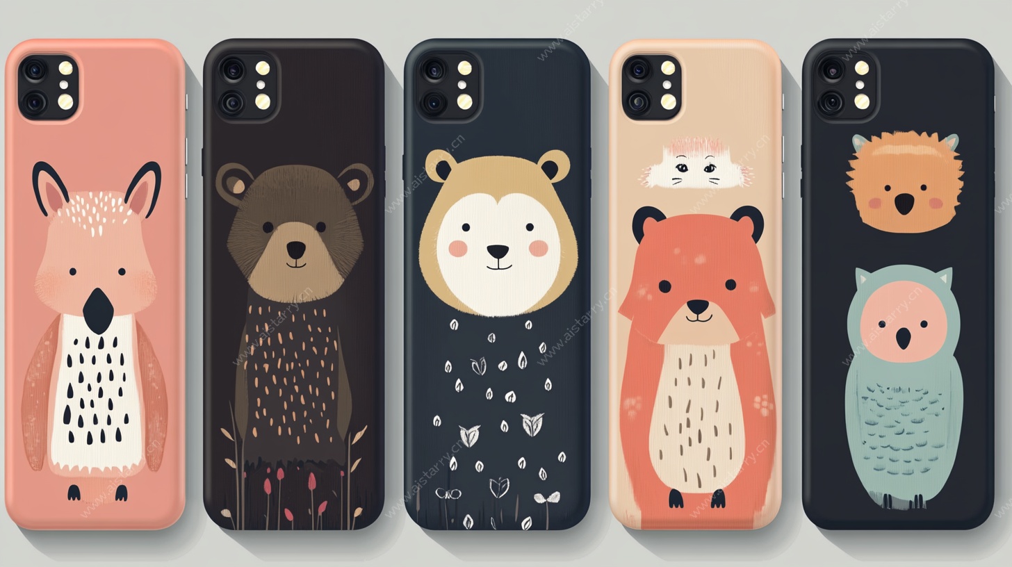 可爱动物图案手机壳设计