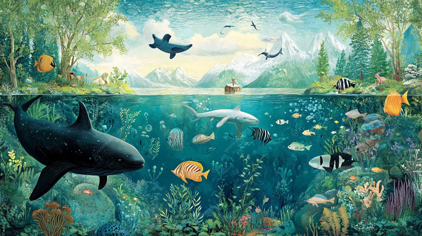 梦幻水下森林生态景观图