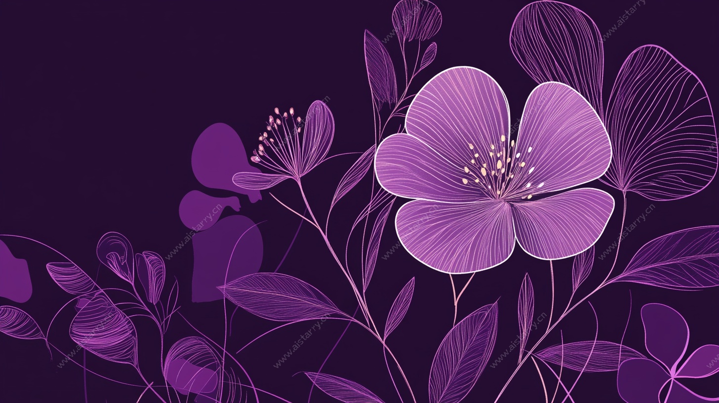 紫色花卉装饰背景图