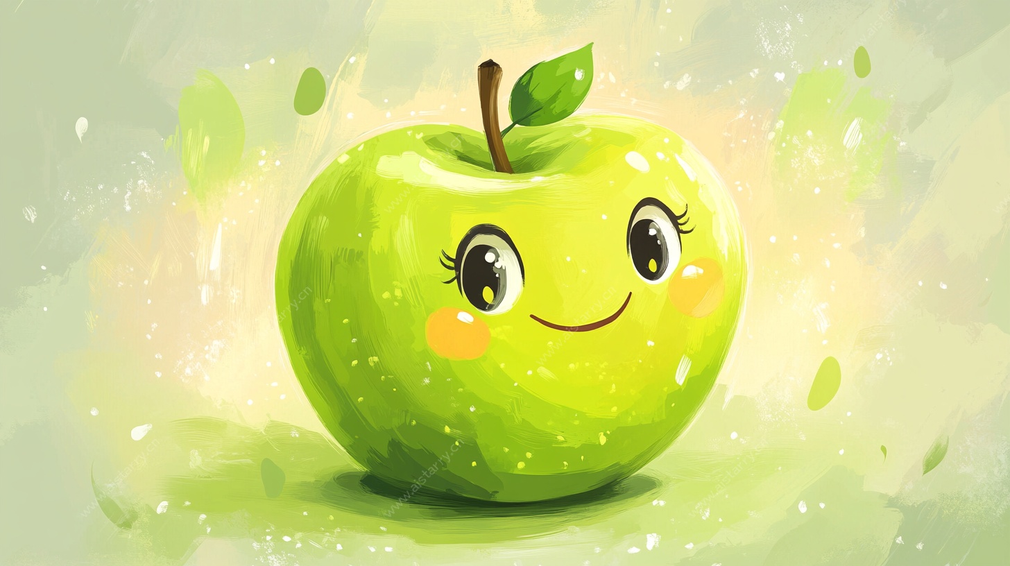 可爱青苹果卡通形象