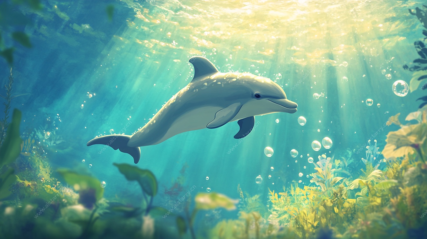 海豚畅游的梦幻海底世界