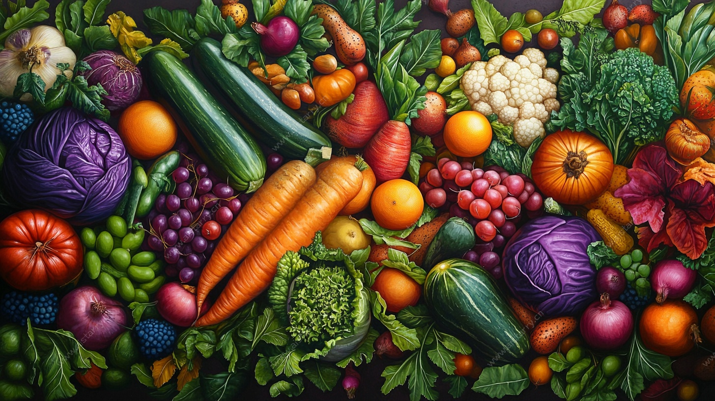 缤纷多彩的蔬菜水果集合