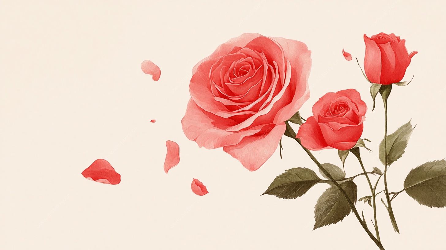 粉色玫瑰绽放图