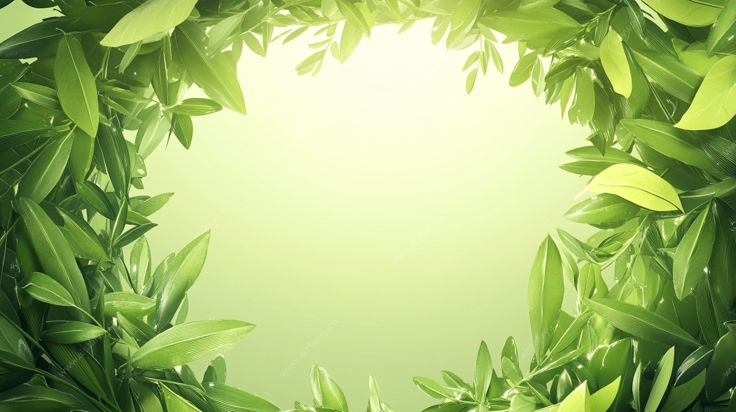 绿叶环绕的清新背景