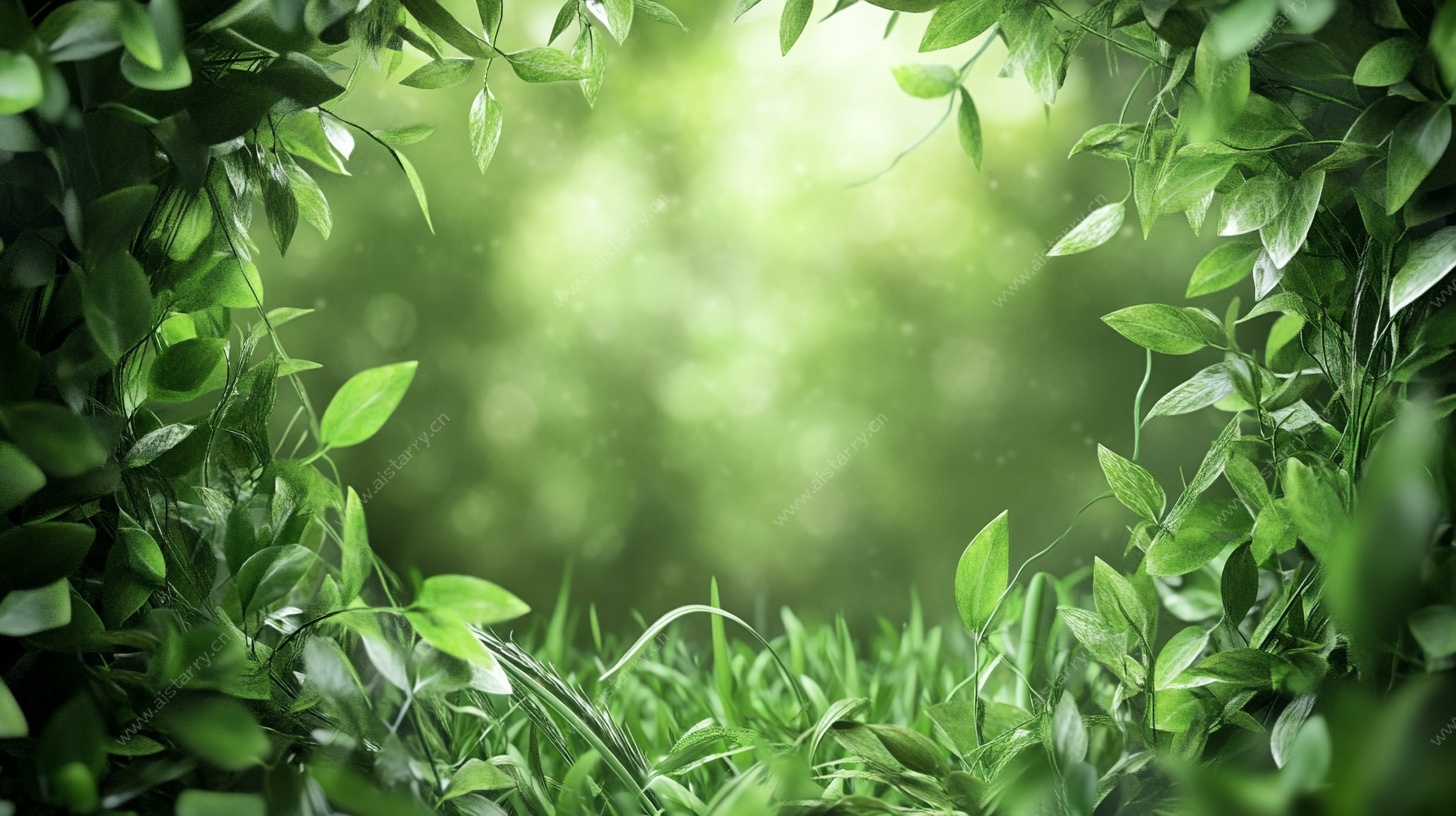 绿叶环绕的自然背景