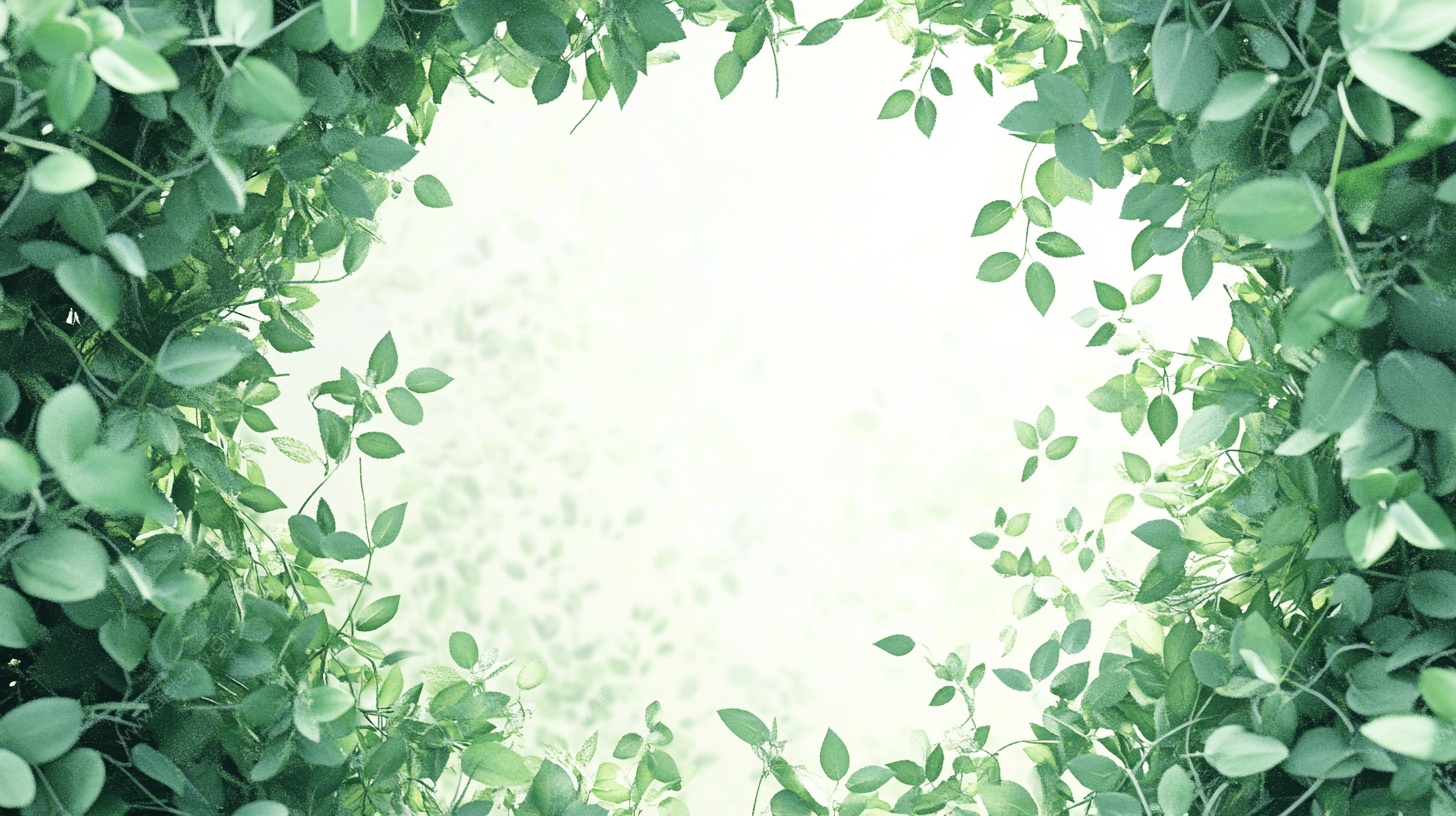 绿叶环绕的清新自然背景