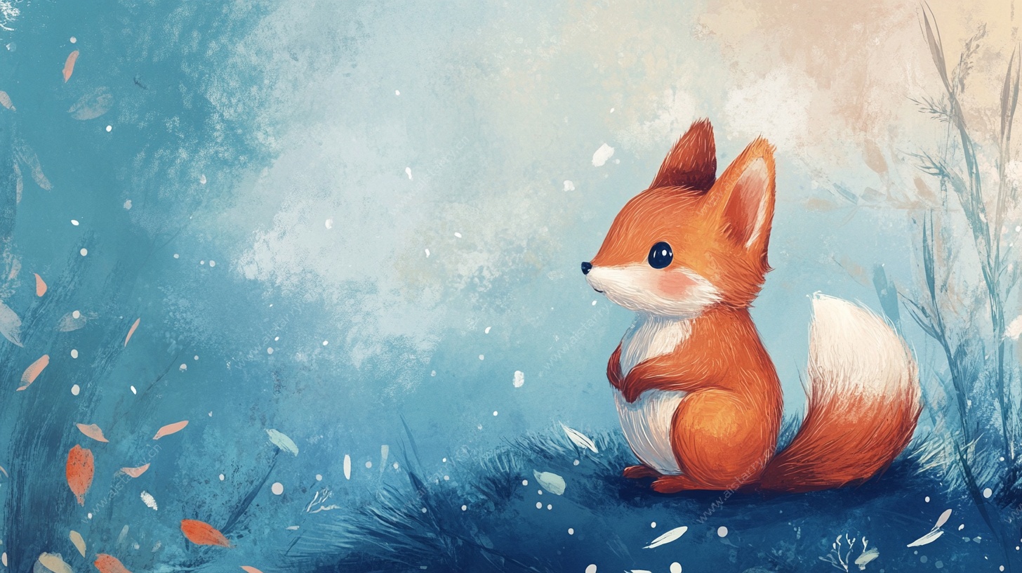 可爱小狐狸的梦幻场景