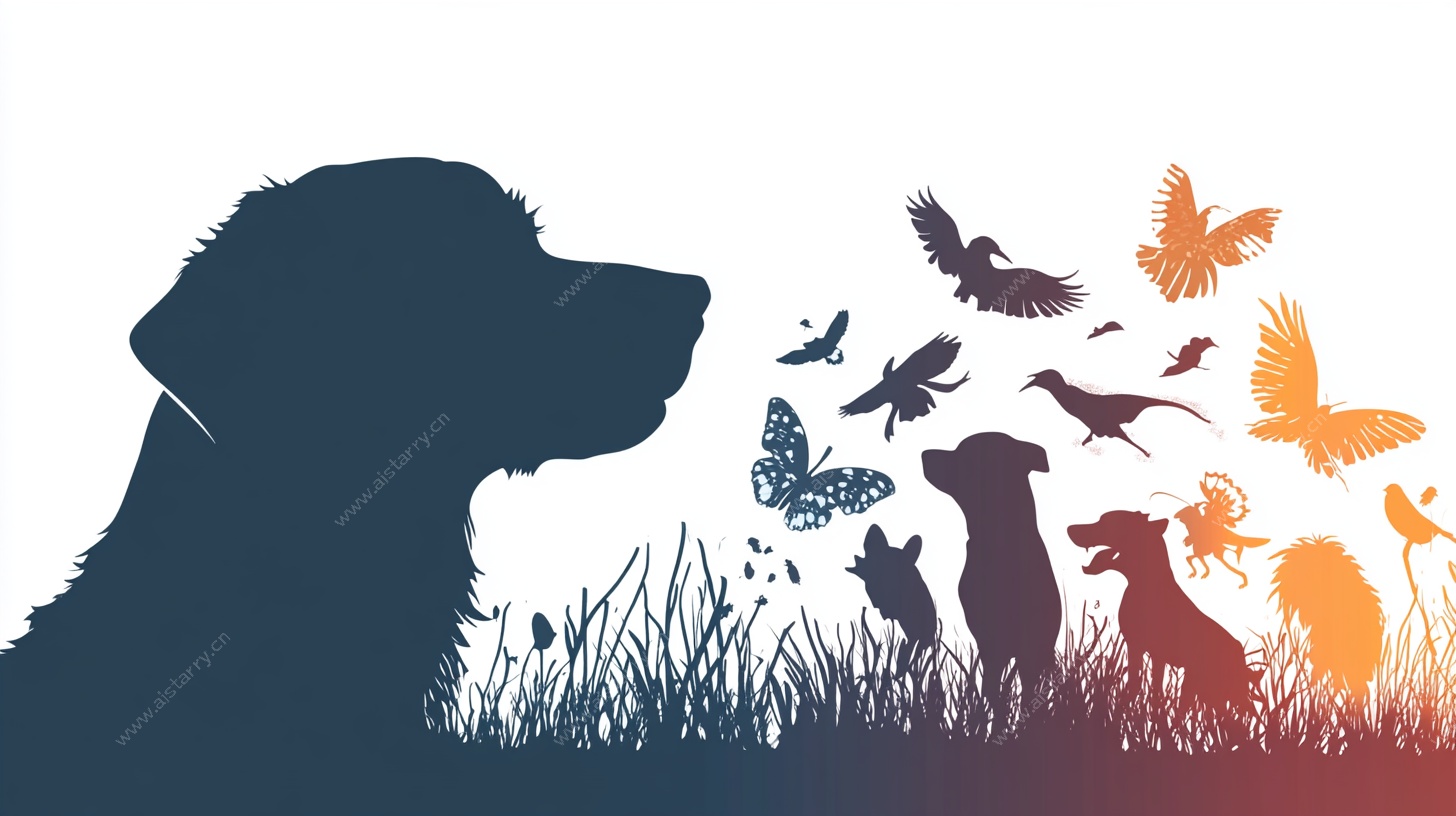 猫狗与飞鸟的和谐剪影