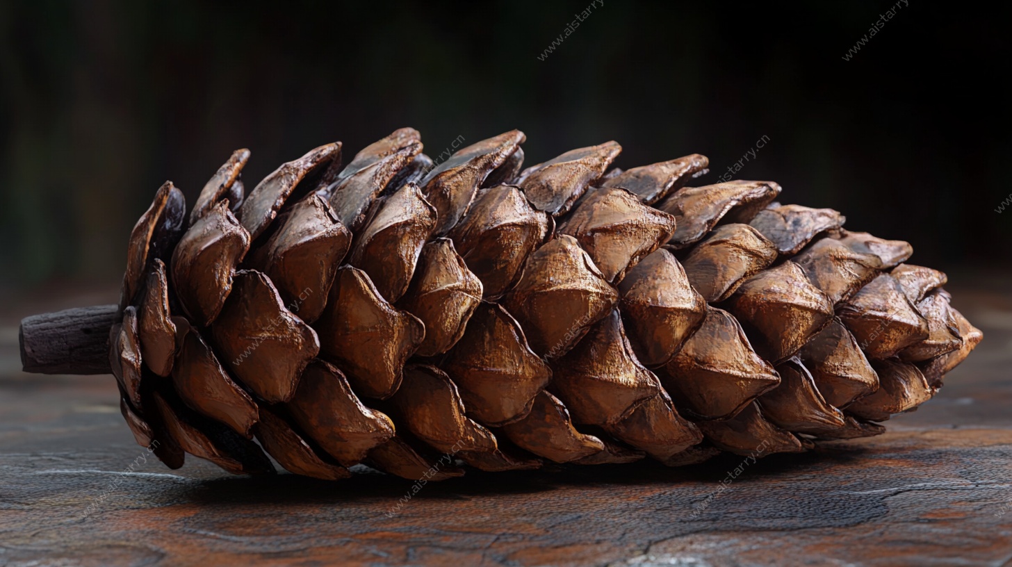 棕色松果特写