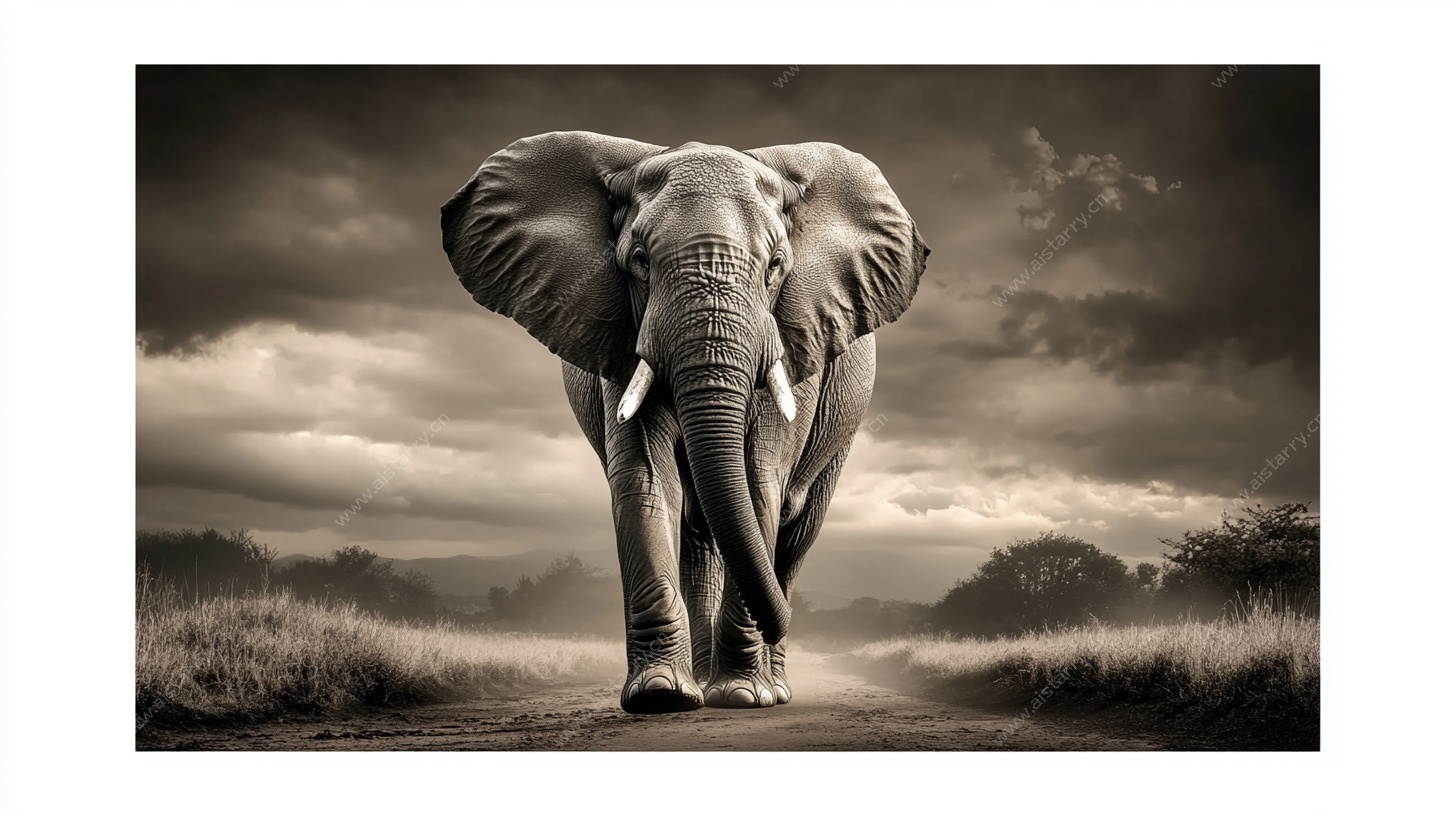 独行大象 旷野中的孤影