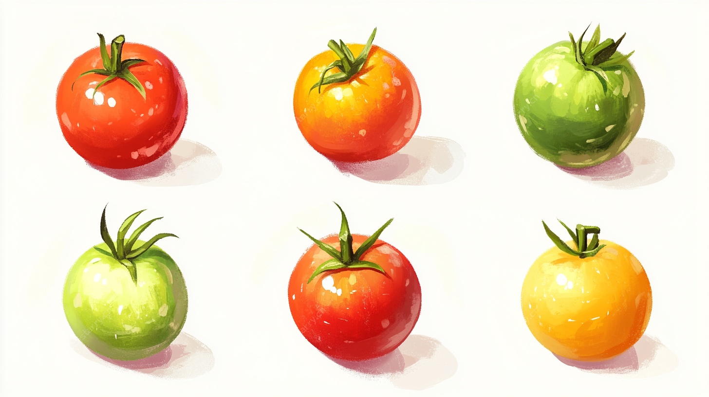 多彩番茄插画