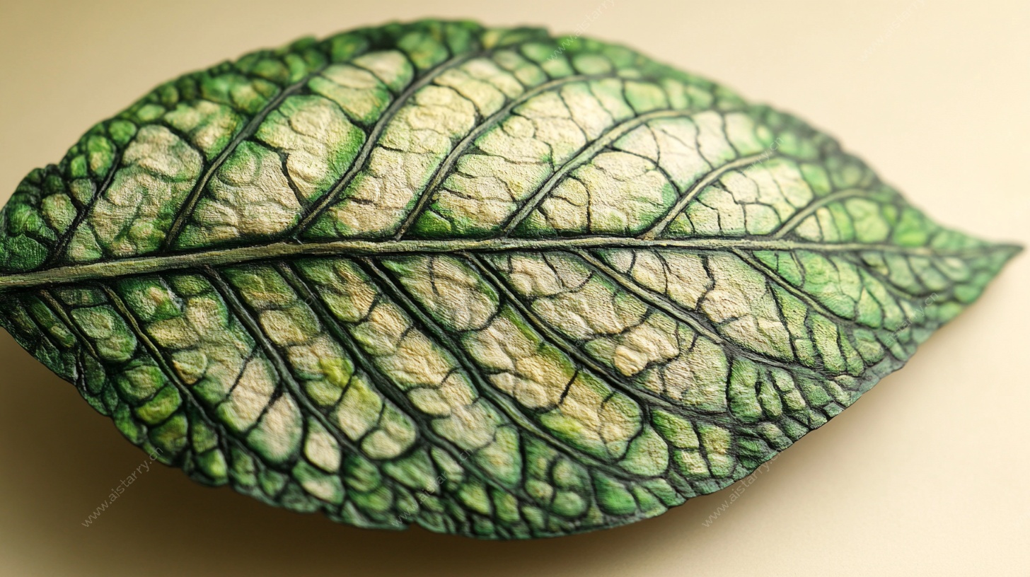 独特纹理的绿色叶片