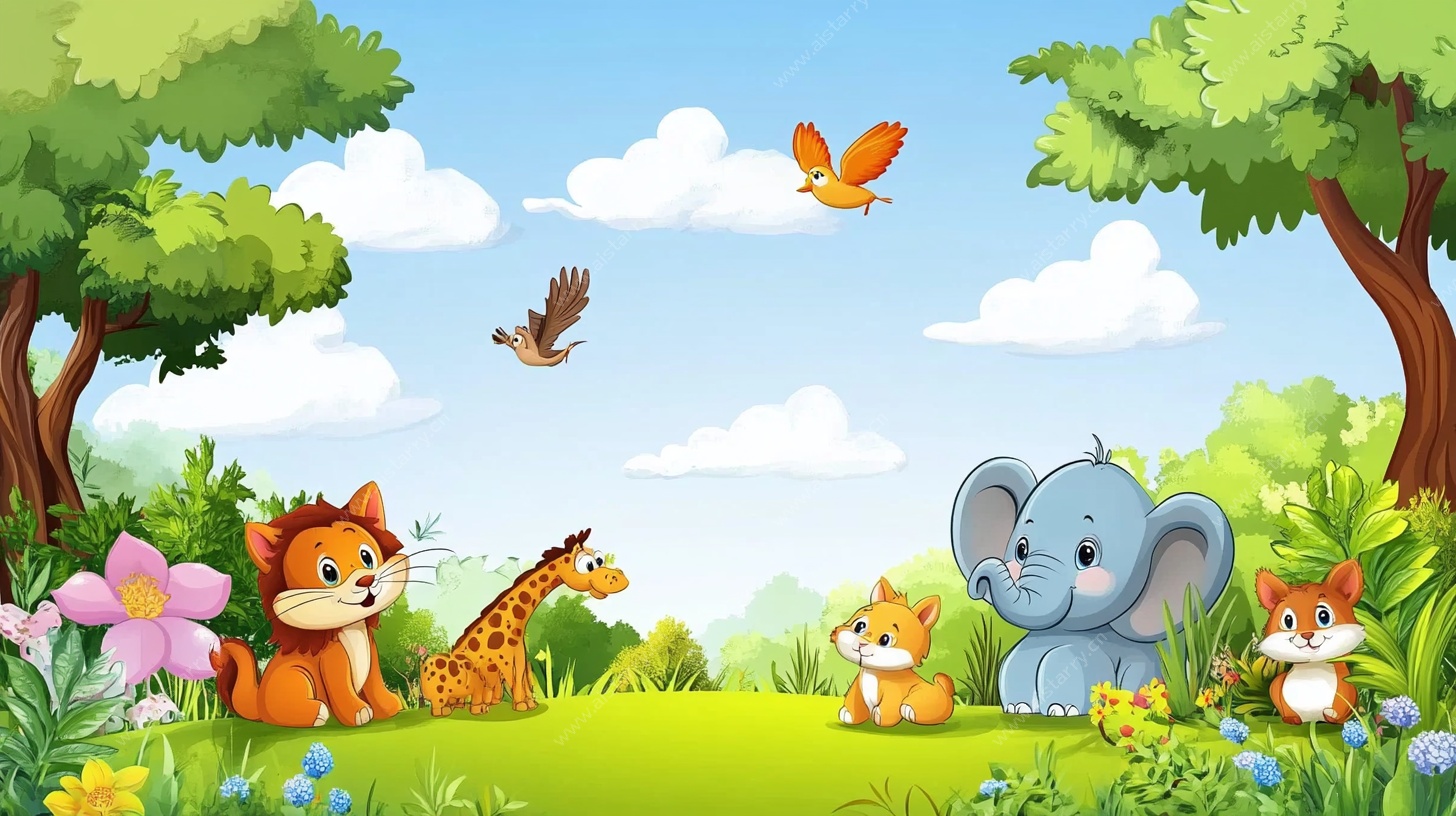 森林中的动物聚会