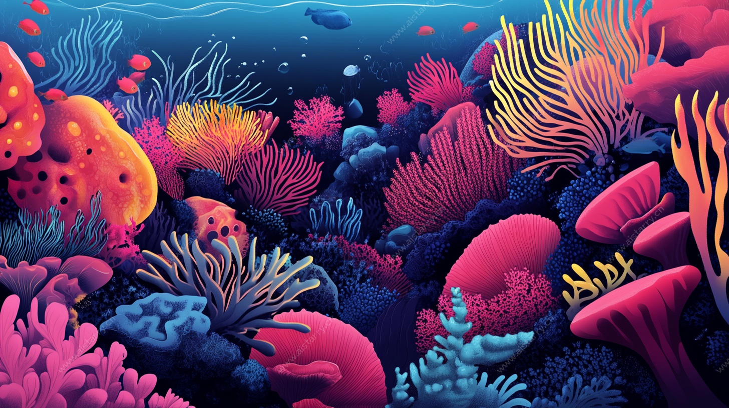 梦幻海底珊瑚景观